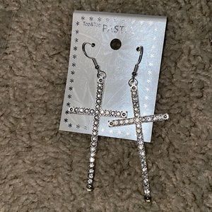 Christmas cross earrings